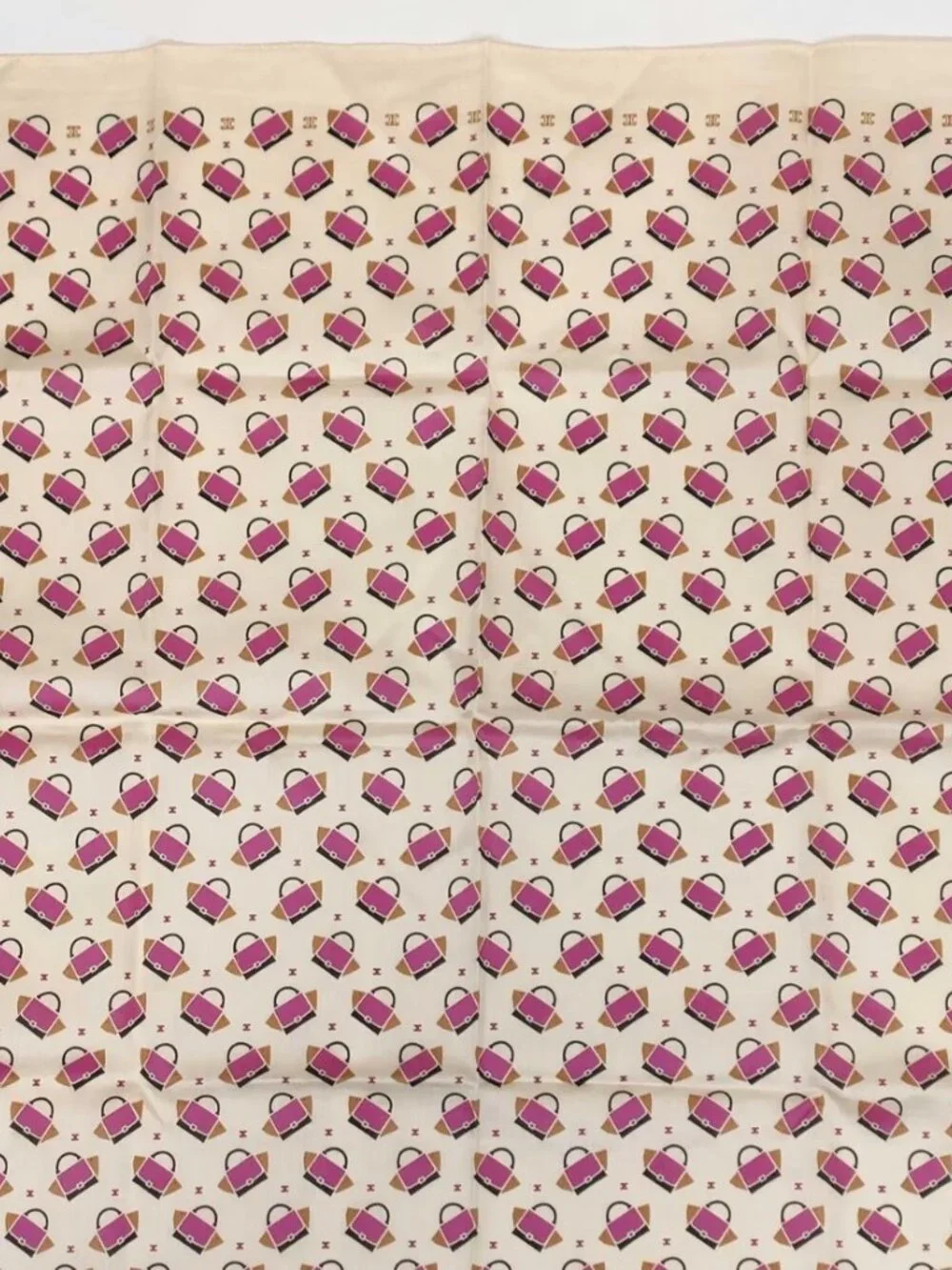 Vintage Celine Handbag Print Cotton Scarf